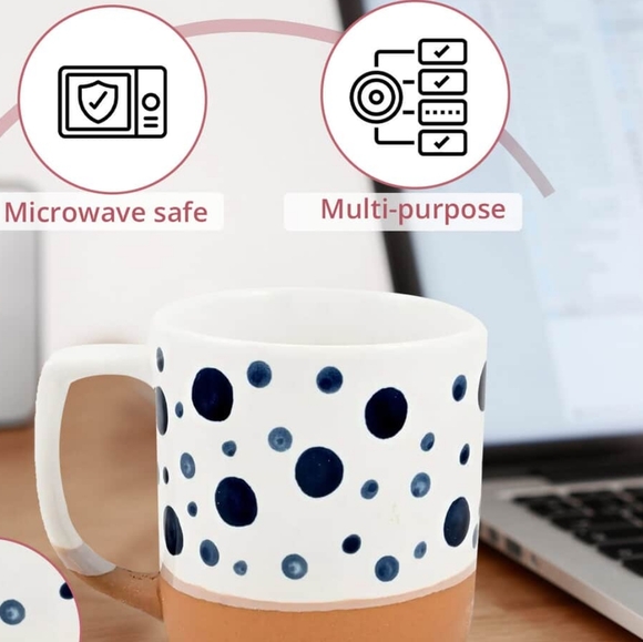 2 Comfify Large Ceramic Polka Dot Mugs - 3 Size Circles - Picture 2 of 13